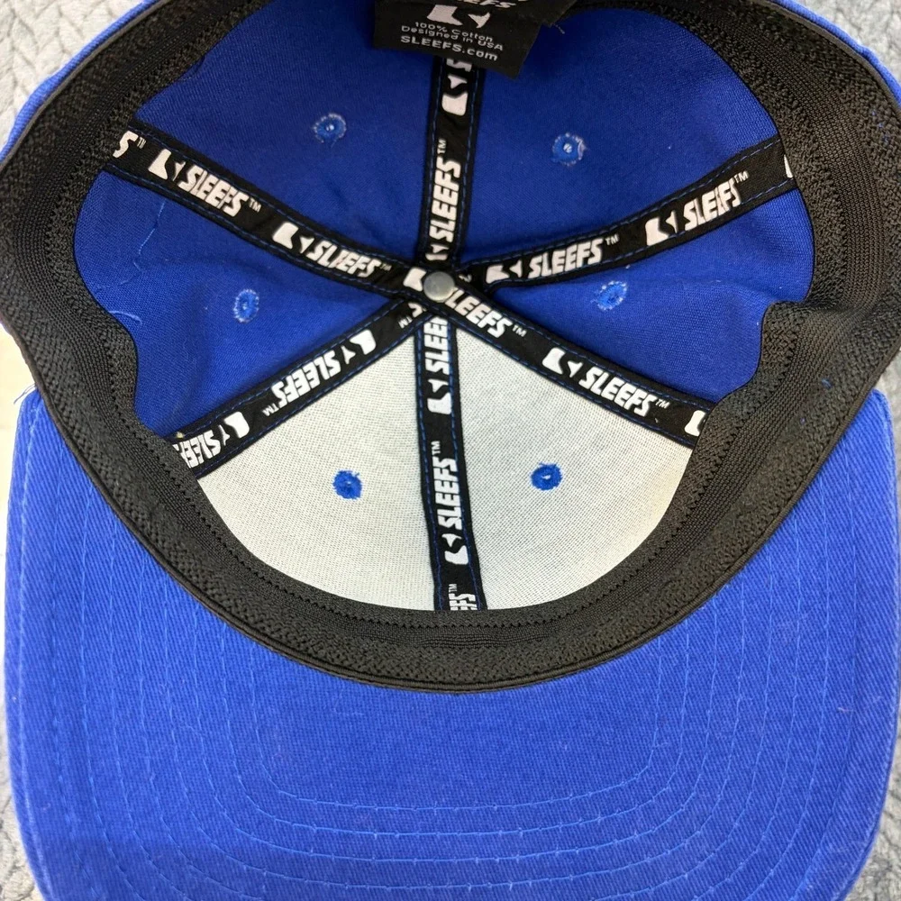 Sleefs Royal Blue USA Flag Shield Baseball Cap Hat 100% Cotton Flat Brim 1024